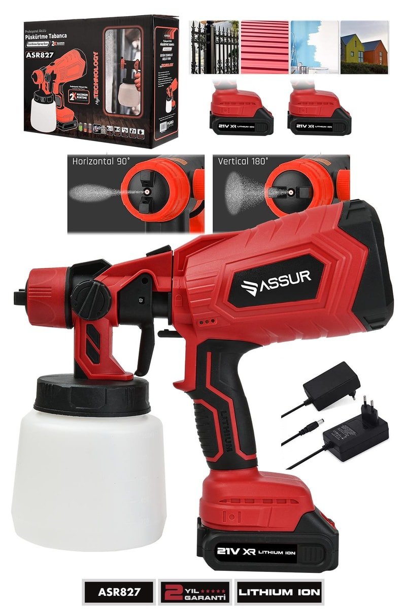 Assur Profesyonel 21V Çift Akülü 300 Mm Vernik Sprey Boya Püskürtme Makinesi
            
            
                (ASR827-02-51)