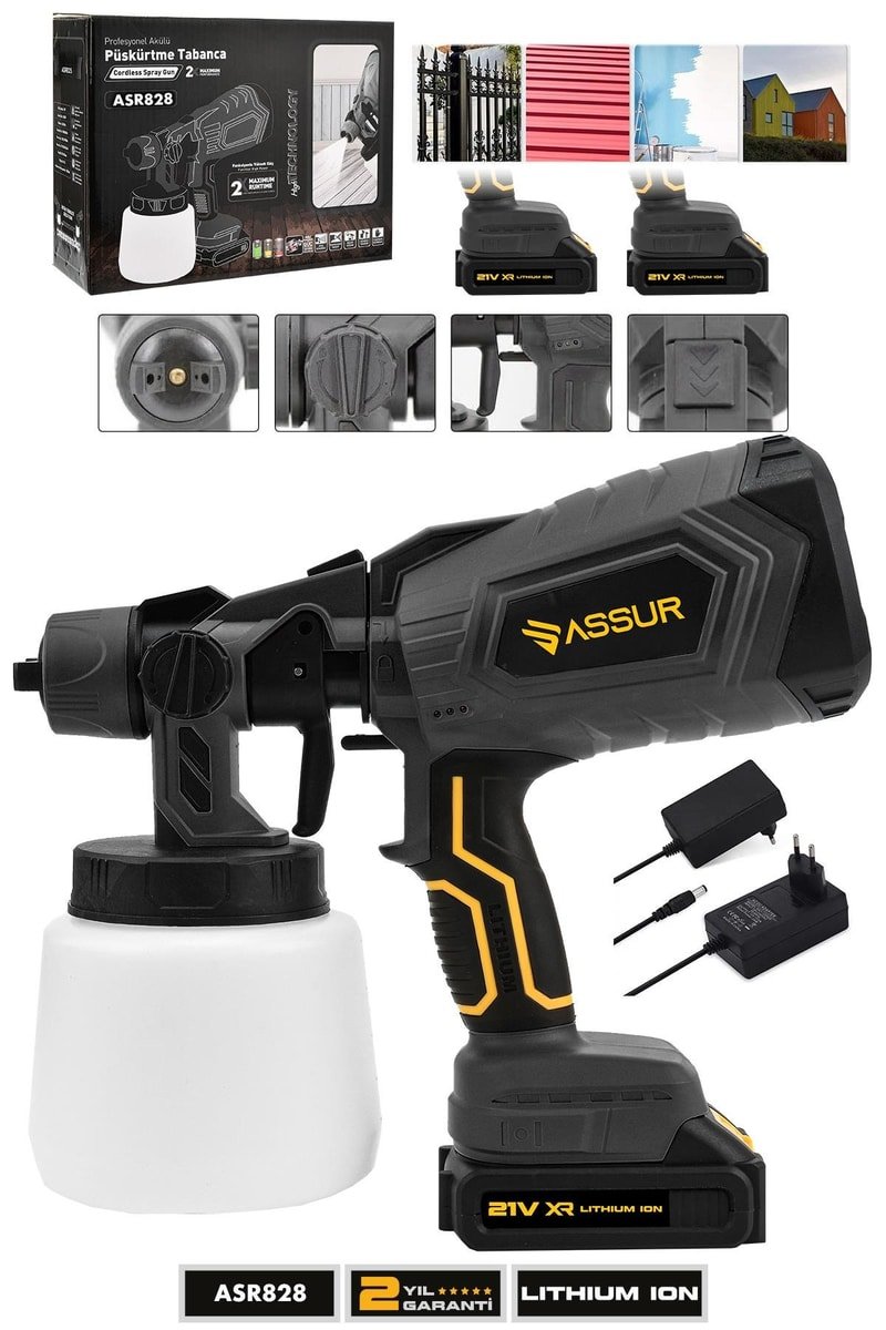 Assur Profesyonel 21V Çift Akülü 300 Mm Vernik Sprey Boya Püskürtme Makinesi
            
            
                (ASR828-02-51)
