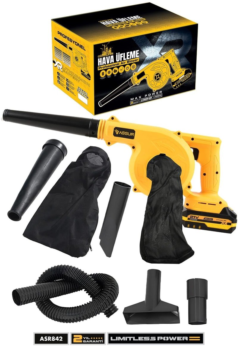 Assur Profesyonel 21v Çift Akülü Kompresör Şarjlı Hava Üfleme Makinesi
            
            
                (ASR842-02-49)