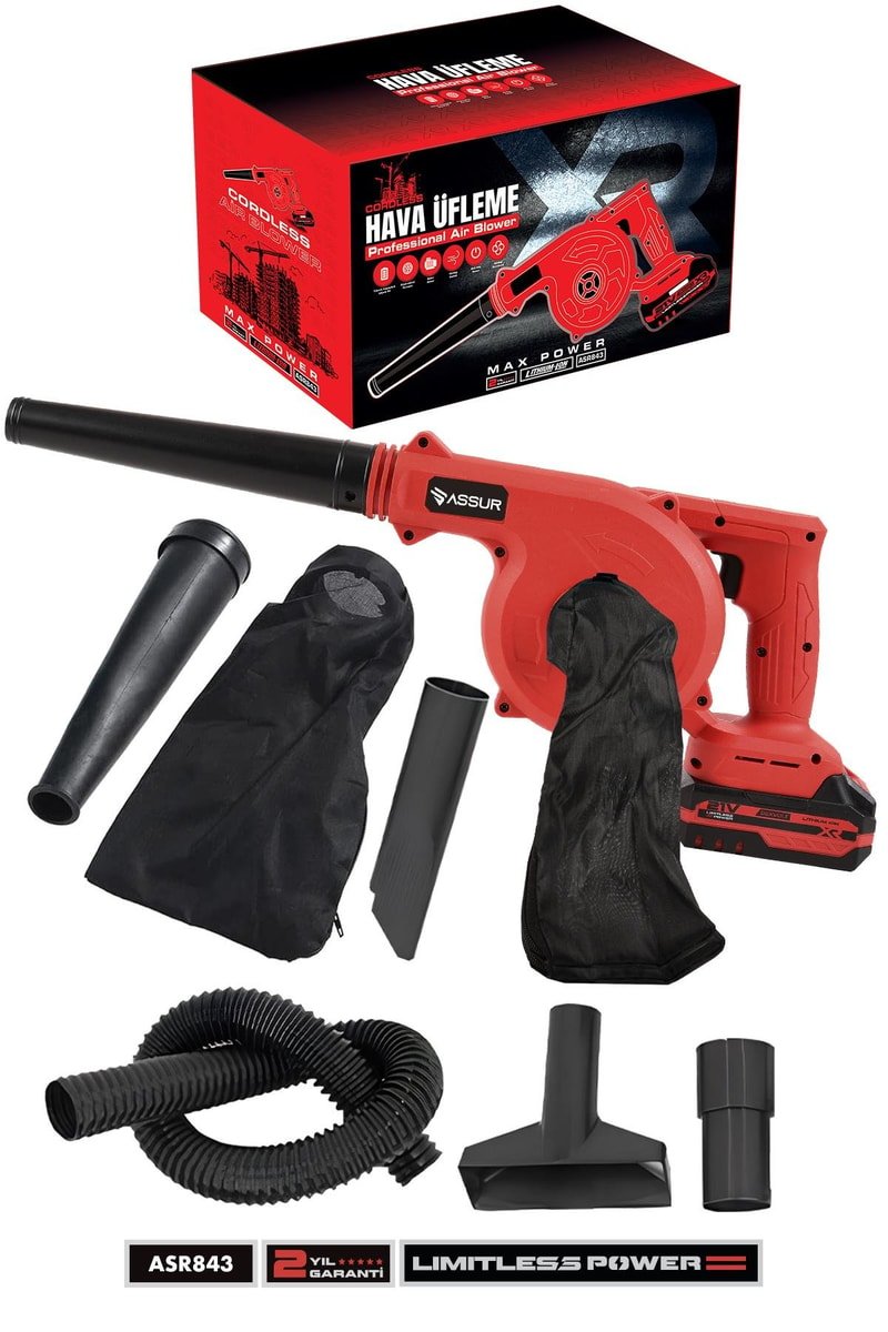 Assur Profesyonel 21v Çift Akülü Kompresör Şarjlı Hava Üfleme Makinesi
            
            
                (ASR843-02-49)