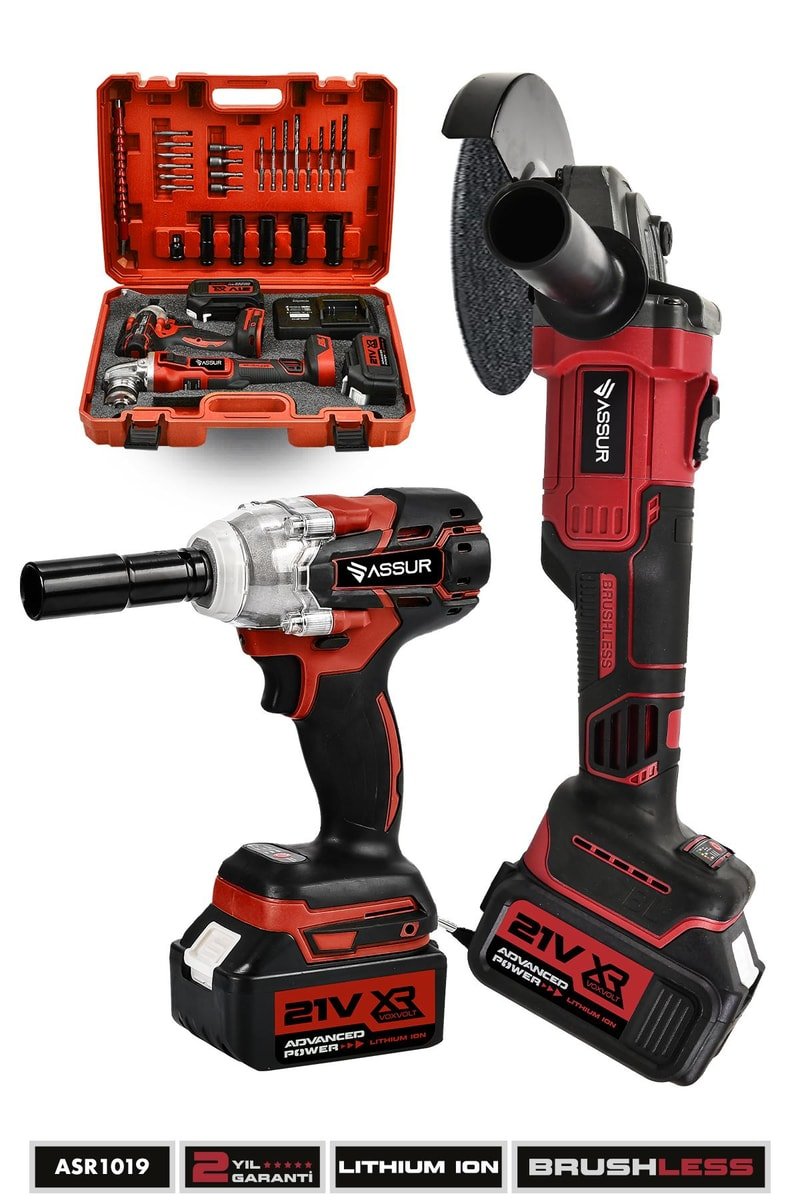 Assur Profesyonel 21V Çift Akülü Kömürsüz 125 Mm Taşlama + Darbeli 450 Nm Somun Sıkma Sökme 2'li Set
            
            
                (ASR1019-02-1)