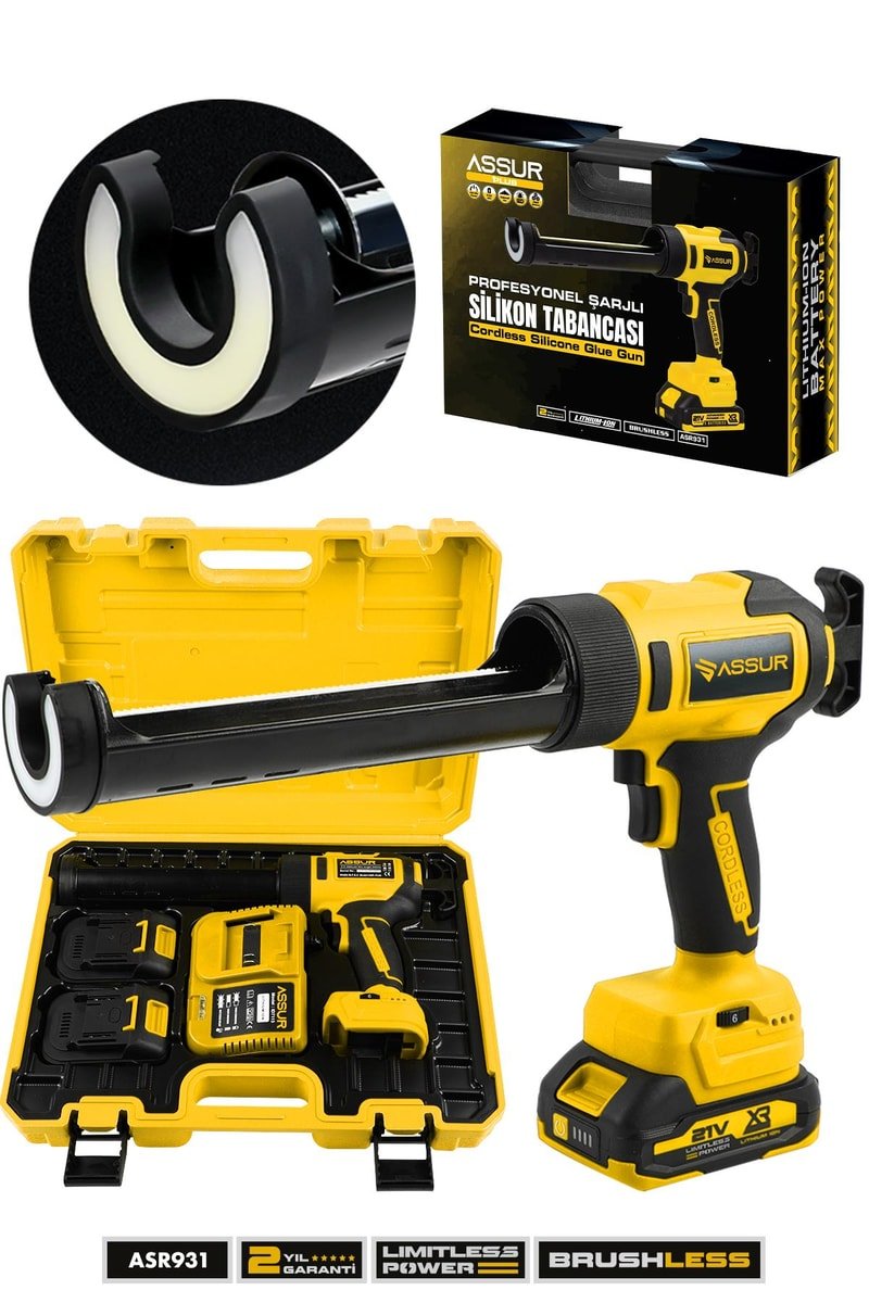 ASSUR Profesyonel 21V Çift Akülü Kömürsüz Şarjlı Silikon Tabancası
            
            
                (ASR931-62)