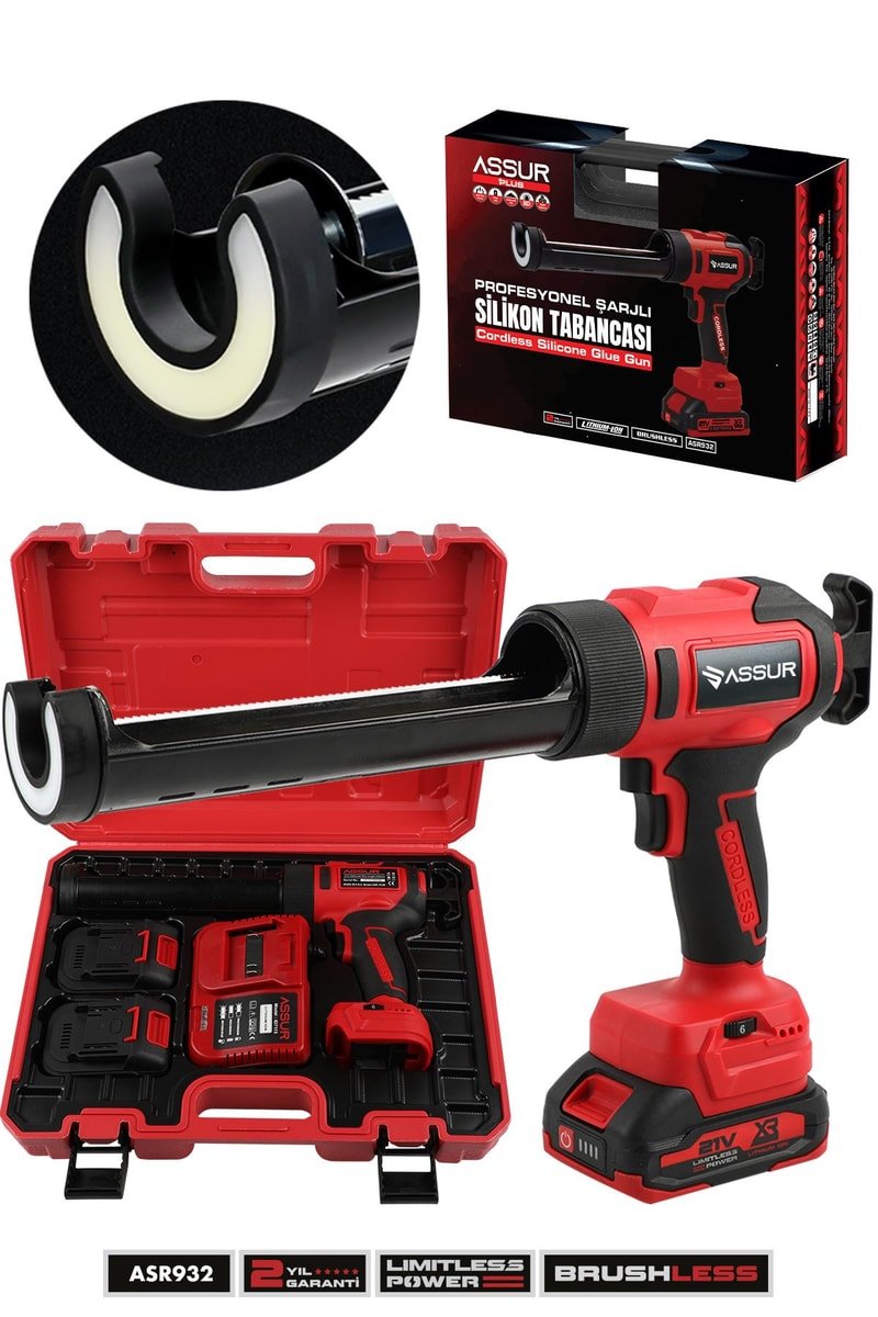 ASSUR Profesyonel 21V Çift Akülü Kömürsüz Şarjlı Silikon Tabancası
            
            
                (ASR932-62)