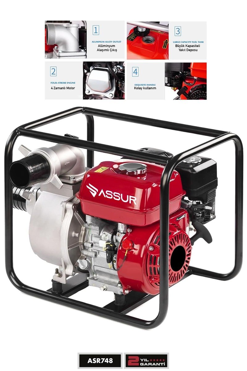Assur Profesyonel 3 İnç Benzinli Su Pompası Motoru
            
            
                (ASR748-02-44)