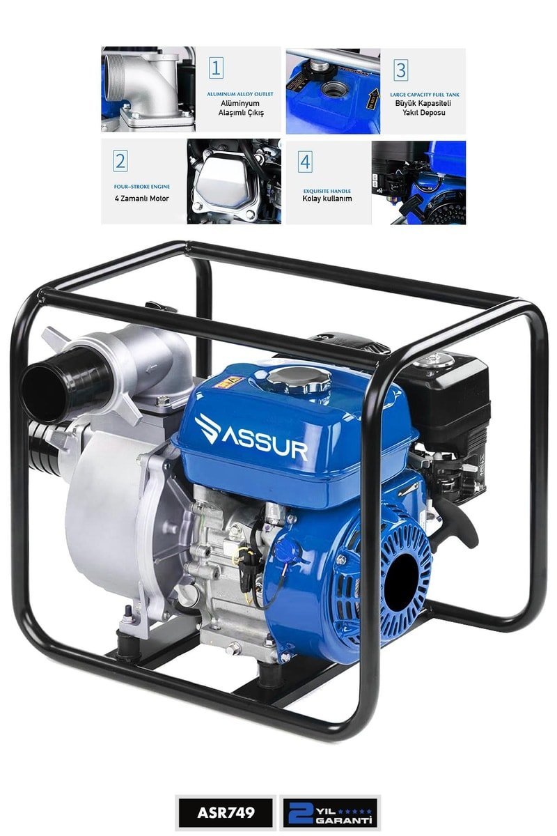 Assur Profesyonel 3 İnç Benzinli Su Pompası Motoru
            
            
                (ASR749-02-17)