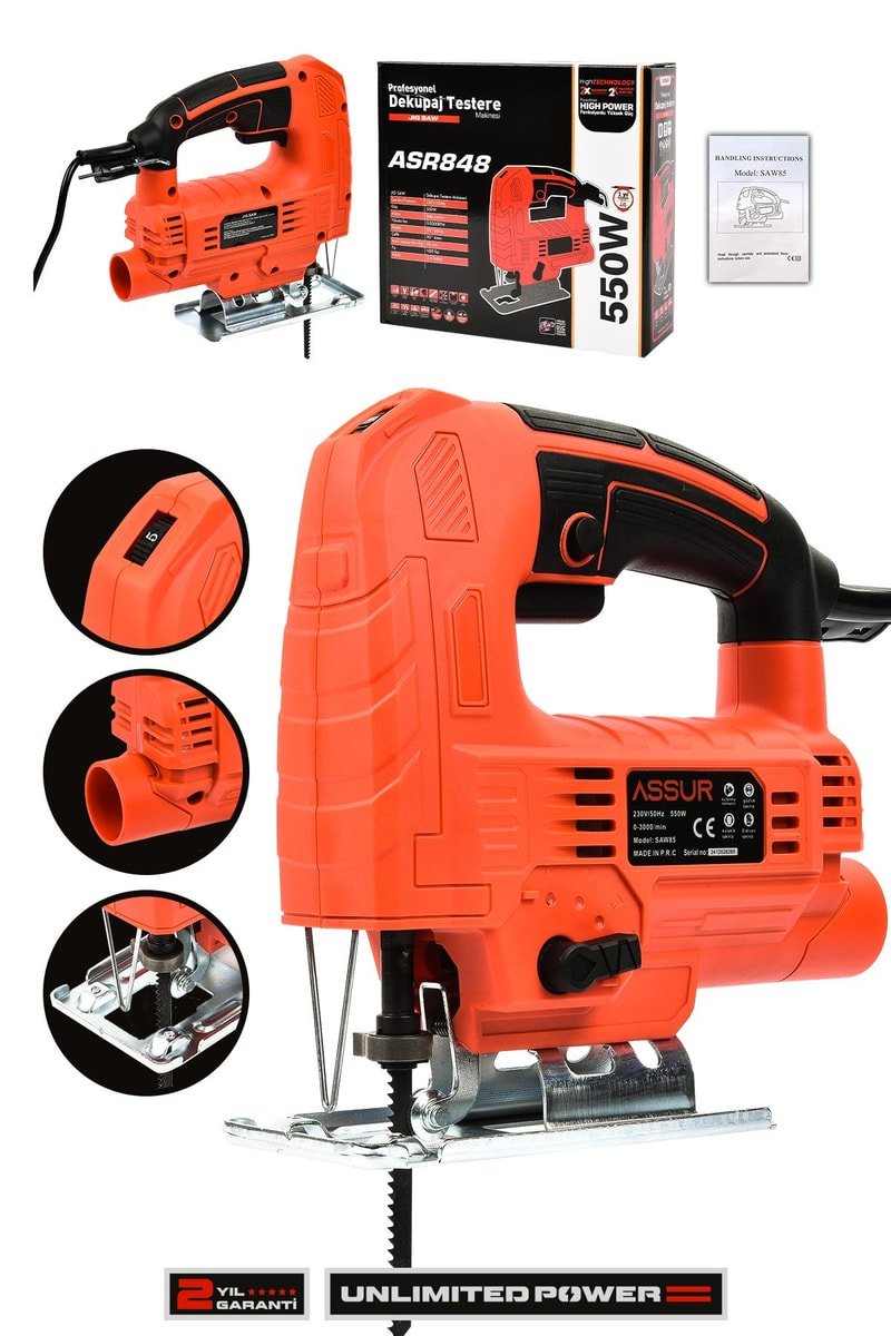 Assur Profesyonel 550W Devir Ayarlı Dekupaj Testere Makinesi
            
            
                (ASR848-02-14)
