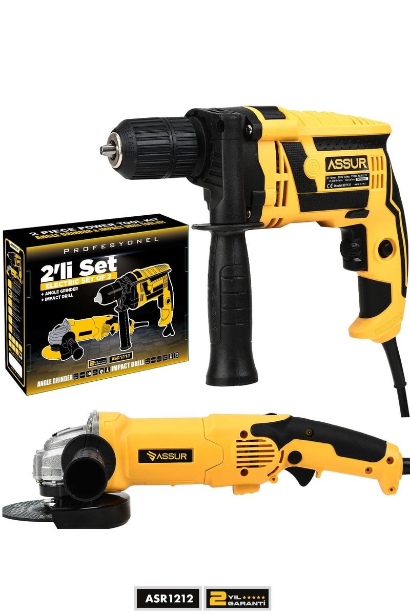 Assur Profesyonel Elektrikli 2'li Set Matkap,Taşlama
            
            
                (ASR1212-05)