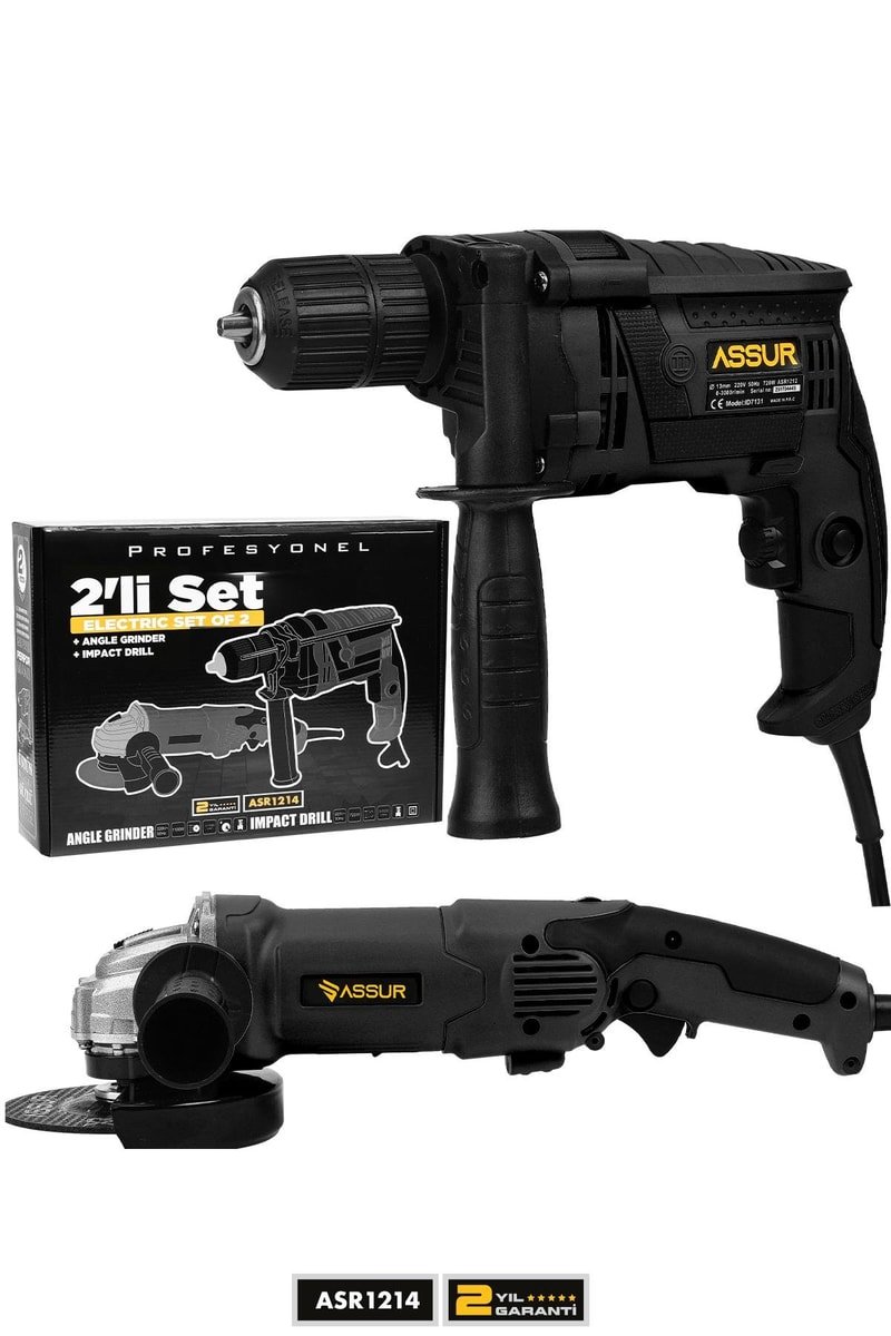 Assur Profesyonel Elektrikli 2'li Set Matkap&Taşlama
            
            
                (ASR1214-05)