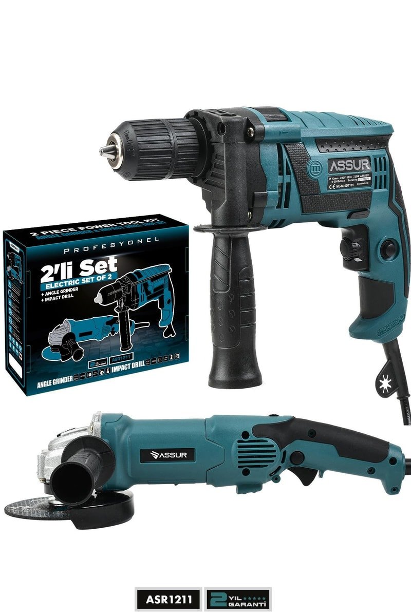 Assur Profesyonel Elektrikli 2'li Set Taşlama,Matkap
            
            
                (ASR1211-01)