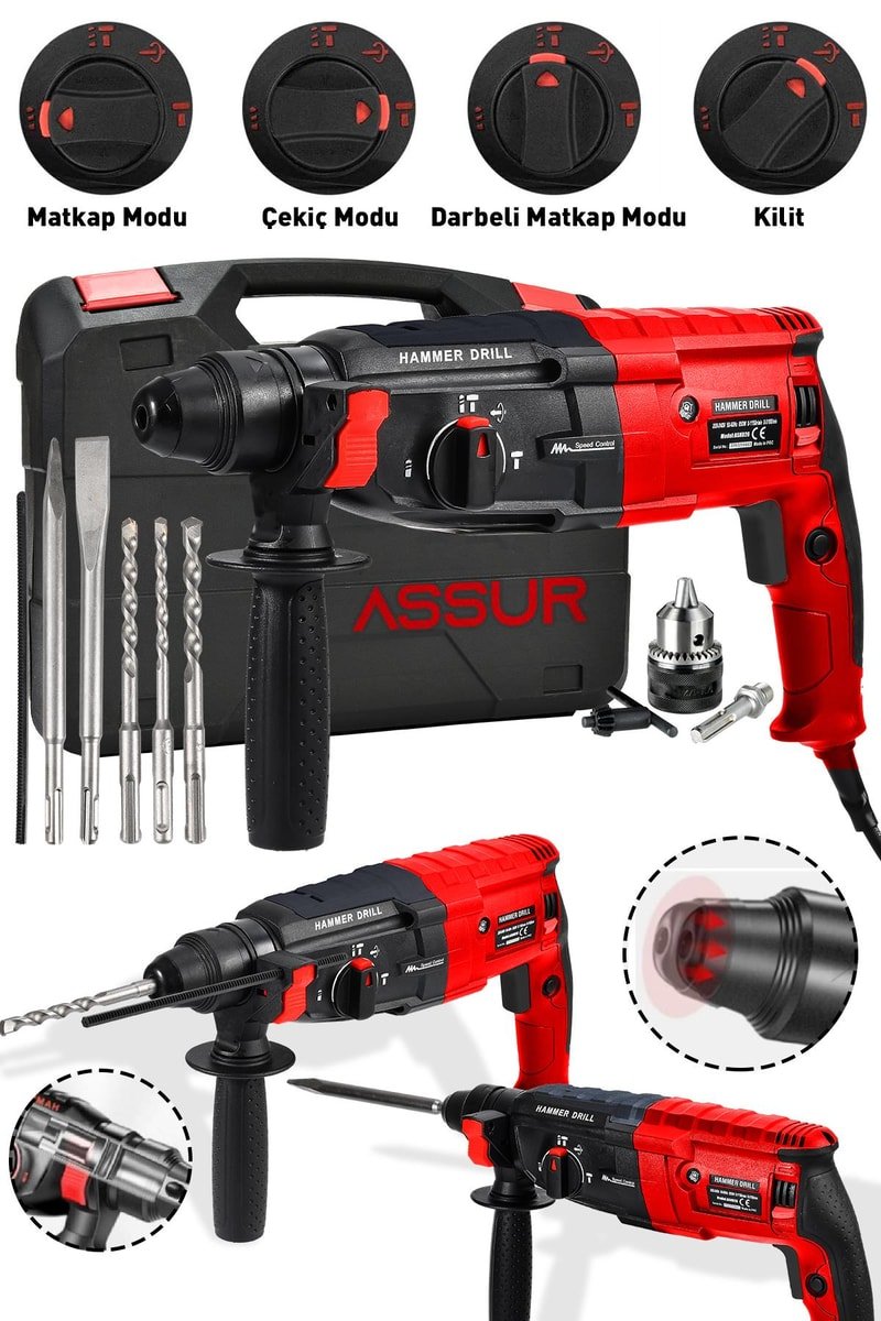 Assur Profesyonel Metal Şanzıman Kırıcı Delici Hilti Darbeli Matkap 2-28mm
            
            
                (ASR523-02-01)