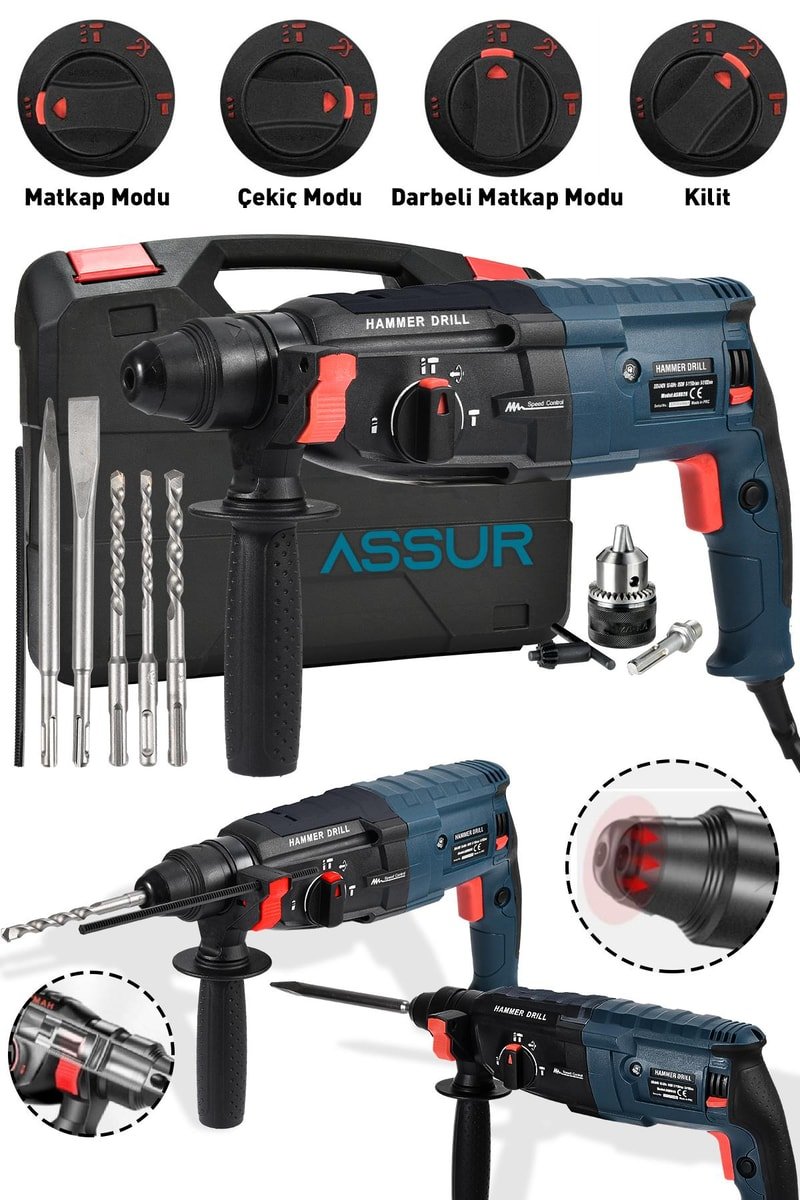 Assur Profesyonel Metal Şanzıman Kırıcı Delici Hilti Darbeli Matkap 2-28mm
            
            
                (ASR524-02-04)