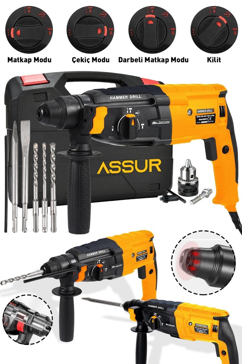 Assur Profesyonel Metal Şanzıman Kırıcı Delici Hilti Darbeli Matkap 2-28mm
            
            
                (ASR525-02-01)