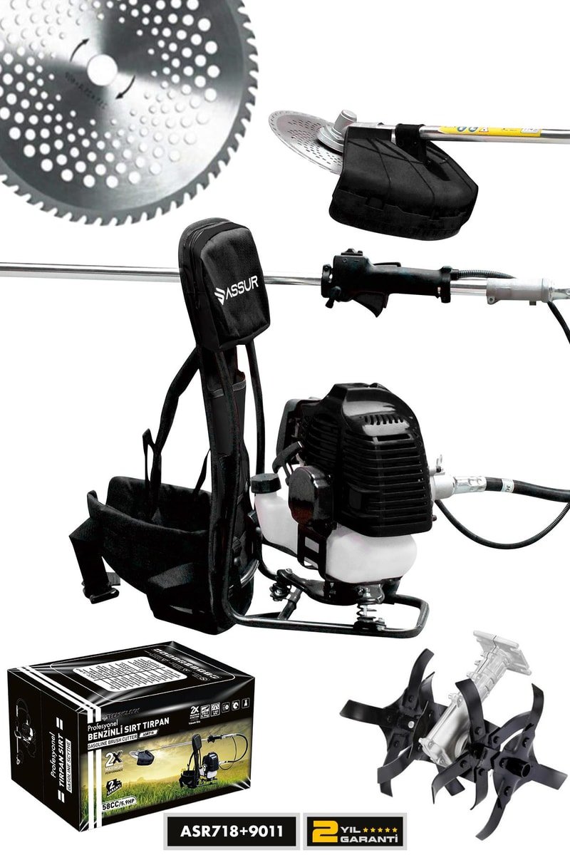 Assur Sırt Tipi Benzinli Motorlu Ot Çalı Çim Biçme Tırpanı + Çapalama Aparatı
            
            
                (ASR718-ASR9011-02-27)