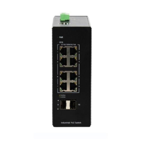 BDCOM IES200-V25-2S8P 8-Port Gigabit Endüstriyel  PoE+ 2-Port Gigabit SFP L2+ ,240W