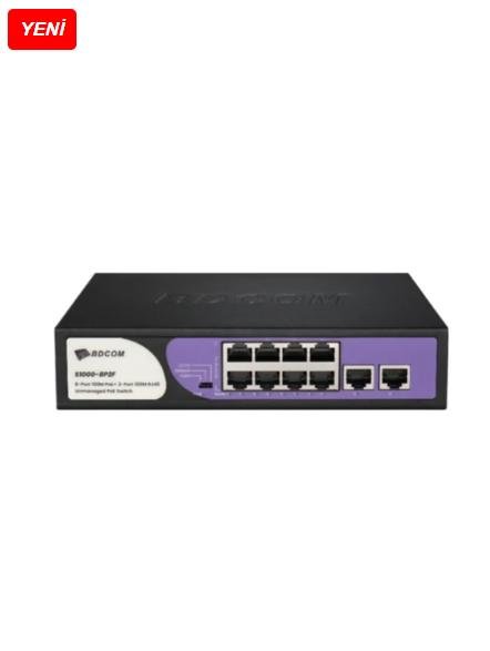 BDCOM S1000-8P2F 8 Port 10/100M PoE+ 2-Port 10/100M RJ45 Uplink, 90W