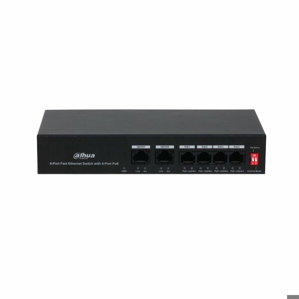 DAHUA PFS3006-4ET-36 6 PORT 4XPOE (10/100) YÖNETİLEMEZ 2XUPLİNK (10/100) 36W POE SWİTCH