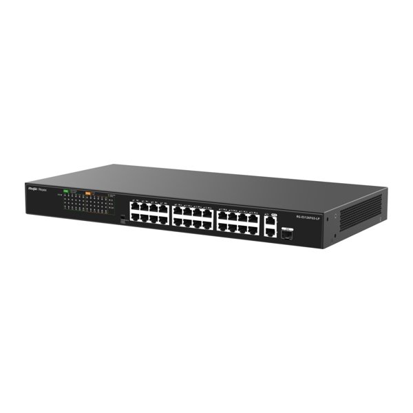 RUIJIE REYEE RG-ES126FGS-LP 26 PORTLU10/100 FAST ETHERNET TAK ÇALIŞTIR SWİTCH 2 GİGABİT UPLİNK 1 GİGABİT COMBO 24PORT POE (180W)