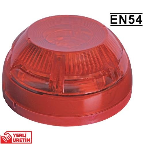 TEKNİM TFS-3192R KON.YANGIN ALARM SİRENİ FLAŞÖRLÜ YANGIN ALARM SİRENİ-KIRMIZI