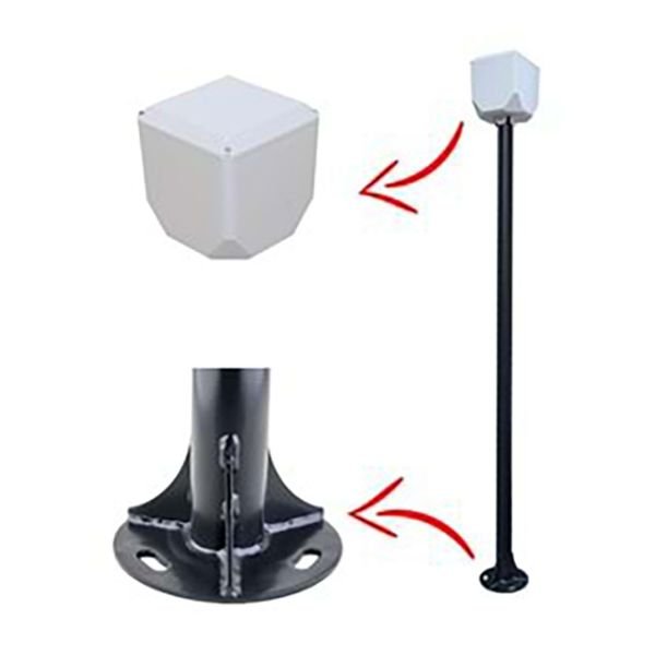 UNİSİGHT  3 METRE METAL DİREK + TRK-154 Küp Dahil ( Antrasit Fırın Boyalı )