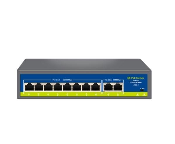 UNİSİGHT-NVCHIF0820FBL-C 8 PORT POE 2 PORT UPLİNK 10/100Mb 75W POE SWİTCH